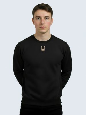 Sweatshirt, Ukraina, Zelenskyj, Emblem - Black/sand, X-Large