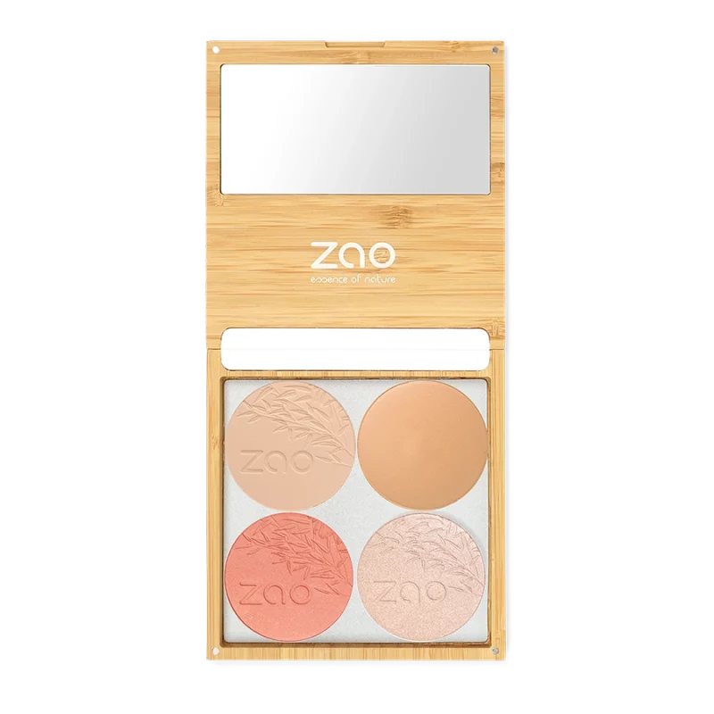 ZAO Bambus Box large med eksempel på refills. Makeup sælges separat.