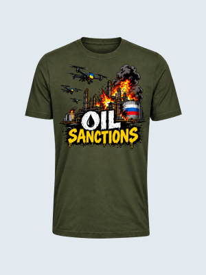 Oil Sanctions T-shirt met Oekraïense drones in Army