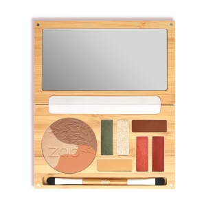 ZAO Terra Toscana palette med spejl, syv makeuprefills og dobbeltpensel